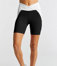 Load image into Gallery viewer, Year of Ours Ribbed Studio Biker Short - Black/ White