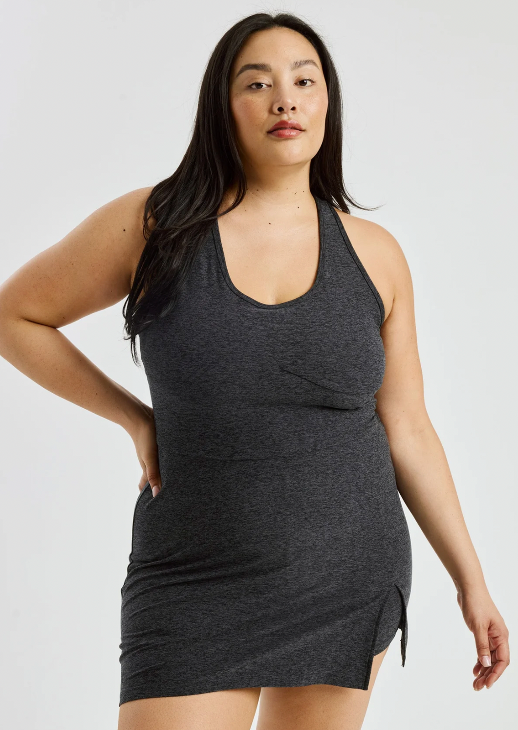 Year of Ours Racer Tennis Dress - Charcoal