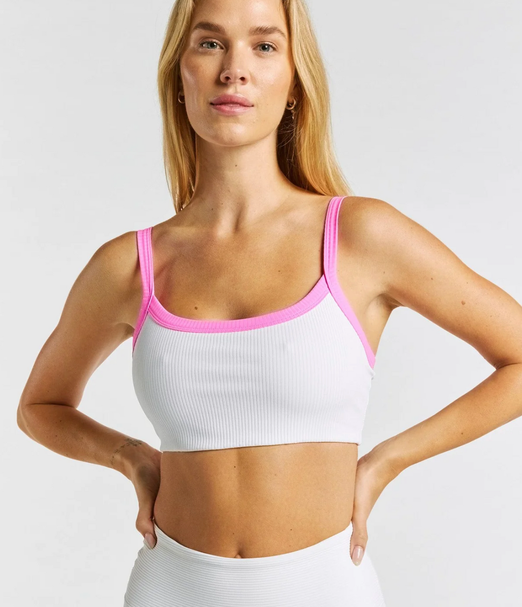 Year of Ours Ribbed Bralette 2.0 - Pink/ White