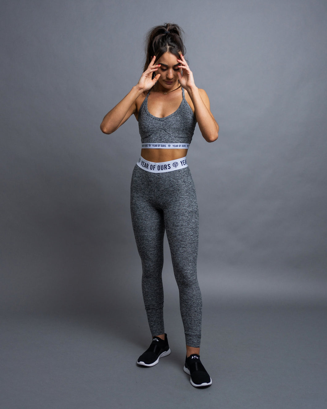 Year Of Ours Logo Bralette - Heather Grey