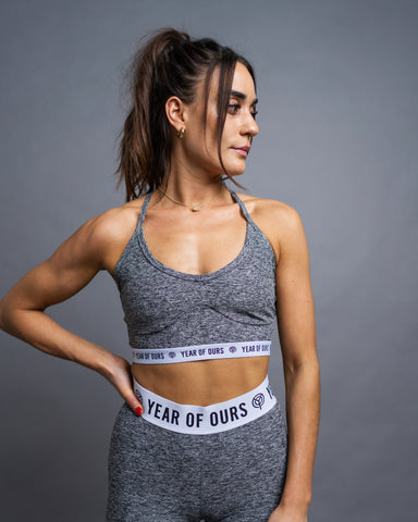 Year Of Ours Logo Bralette - Heather Grey
