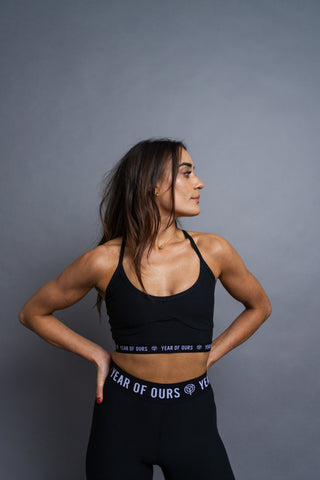 Year Of Ours Logo Bralette - Black