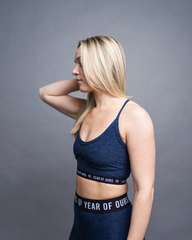 Year Of Ours Logo Bralette - Navy