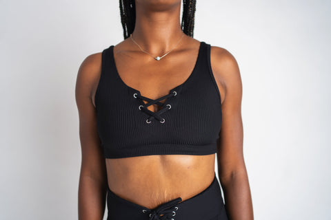 Year Of Ours Ribbed Football Bra - Black