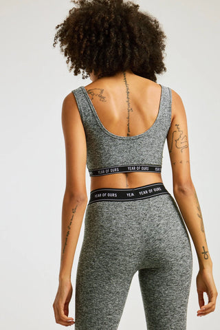 Year of Ours Stretch Logo Bralette - Heather Grey