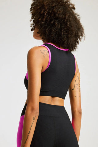 Year of Ours Thermal Cutout Bra - Black/Rose Violet